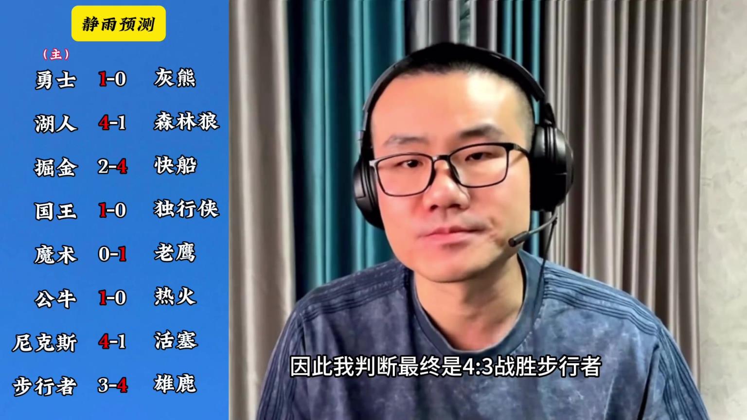 你同意嗎？靜雨對(duì)東西部季后賽球隊(duì)的預(yù)測(cè)：勇贏(yíng)熊 湖船尼鹿晉級(jí)